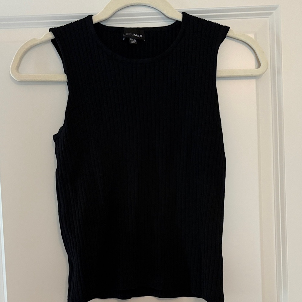 Lucy Paris Black Ribbed Tank Top